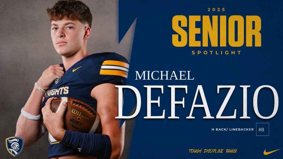 Norwin High School Football (@norwinfb) on Twitter photo Senior Spotlight:  Michael DeFazio 
<a href="/25miked/">Michael DeFazio</a> 
hudl.com/profile/178059…
Tough. Discipline. Family. ⚔️ Senior Spotlight:  Michael DeFazio 
<a href="/25miked/">Michael DeFazio</a> 
hudl.com/profile/178059…
Tough. Discipline. Family. ⚔️