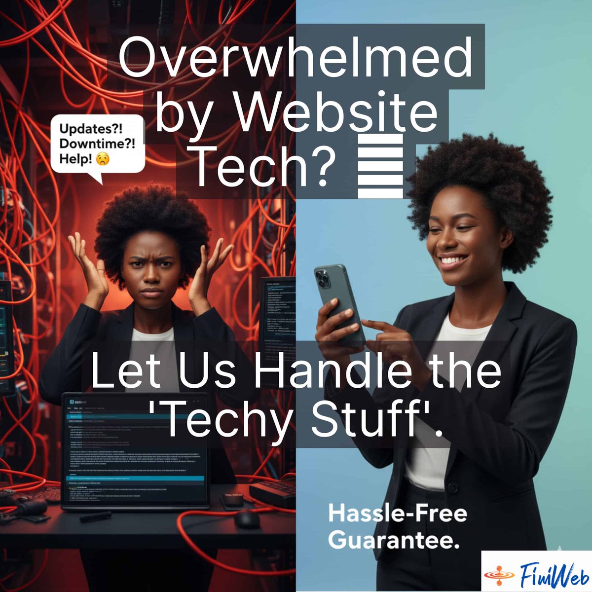 WordPress updates, hosting errors, confusing control panels... Is this why you haven't launched yet? FiwiWeb takes the headache out of owning a website. We handle the design, maintenance, and security, so you can focus on making money. Hassle-Free Guarantee.
