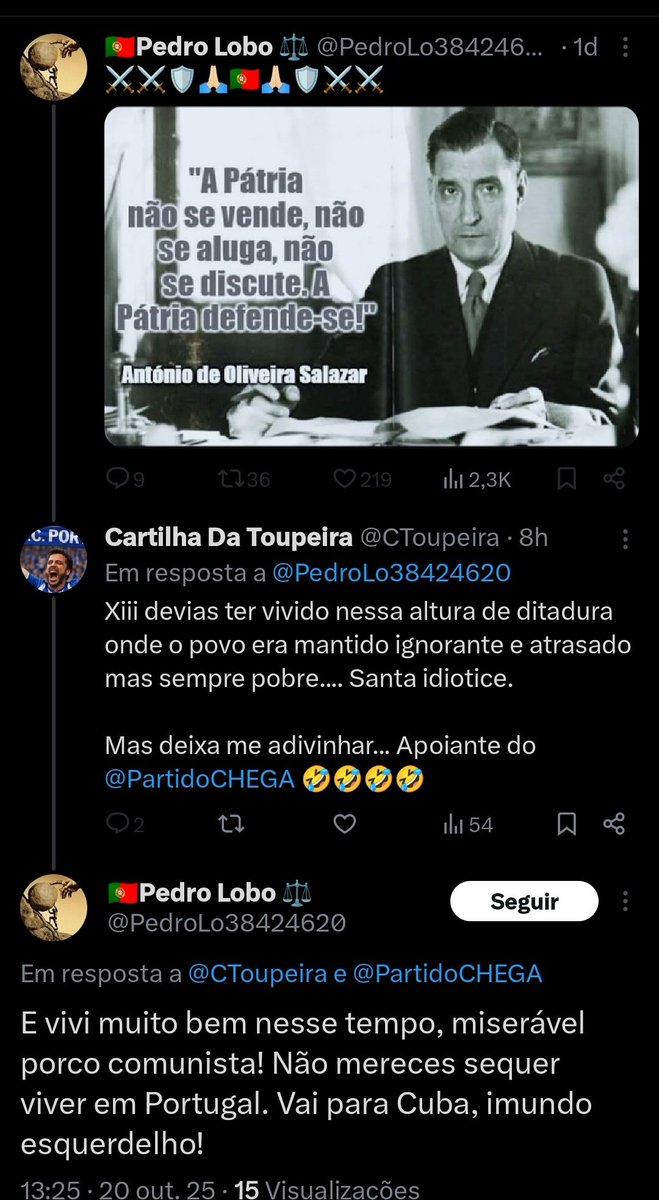 Este facho que não aguenta uma verdade, após insulto bloqueia .. típico destes catraios do <a href="/PartidoCHEGA/">Partido CHEGA 🇵🇹</a>