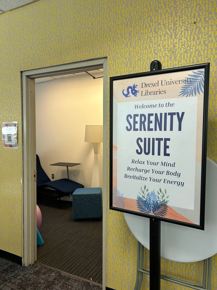 The term is in full swing—pause &amp; check in with yourself. 🌱
Visit the #SerenitySuite to rest &amp; recharge, or explore our wellness reads &amp; mindfulness tips in the Stress Relief &amp; Intellectual Wellness Guide. 💛
#DrexelLibraries #WellnessAtDrexel

ow.ly/ZwaJ50XcsEn