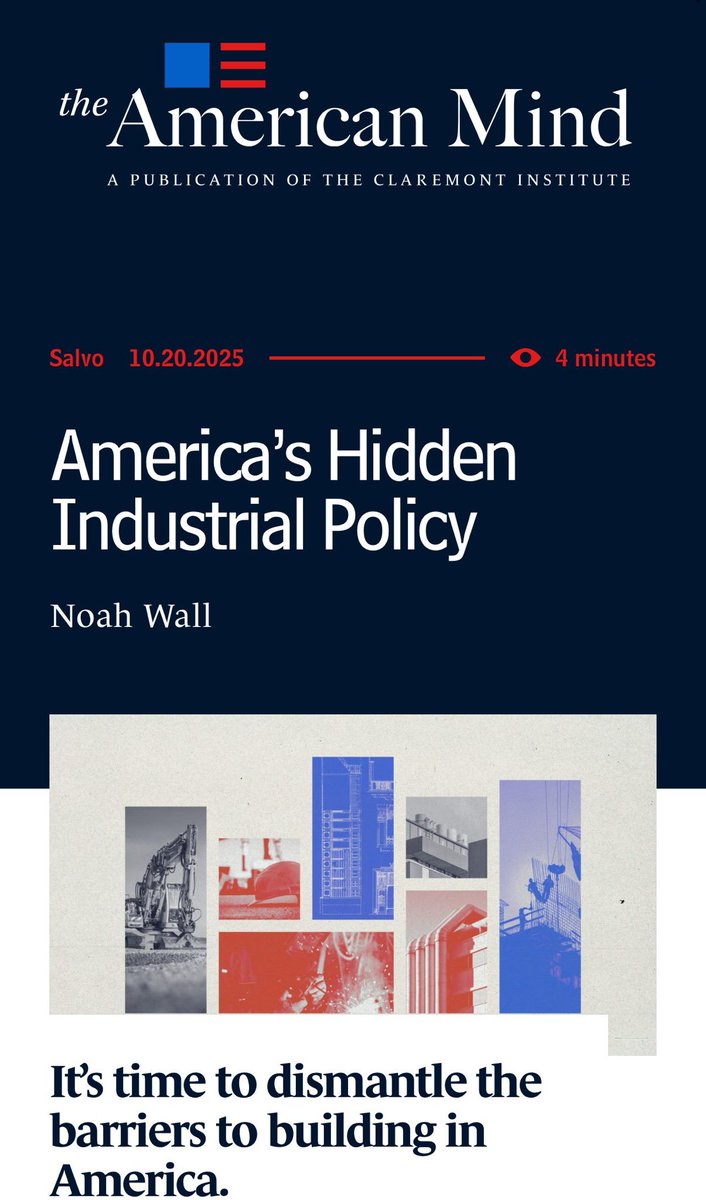 RedStatesLead's tweet image. "this transition was actually the result of a hidden industrial policy that is fundamentally anti-industrial."
Latest from our founder @NoahWWall
More below