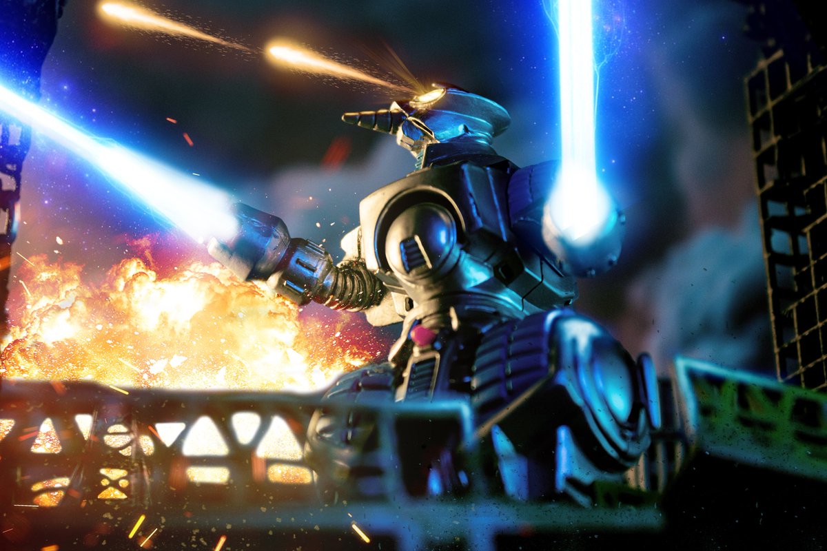 Revolphoto23's tweet image. &quot;M.O.G.U.E.R.A. to command. We&apos;ve engaged hostiles but are being overrun! Send reinforcements!&quot;

Yuki, Sato and Koji engage enemy forces in today&apos;s figure shot!

In frame: Trendmasters Godzilla wars Moguera.

#Godzilla #trendmasters #toyphotography #toyphoto