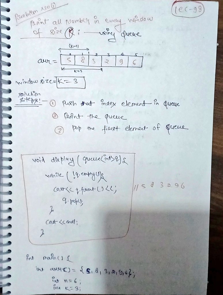 programmersatya's tweet image. 💡 Day 15 of #100DaysOfDSA 
Happy Diwali 😊 🎊👏

✅ Print all number in every window of size K
✅️ First negative integer in every window of size K

I’m currently learning DSA in C++ from the CoderArmy YouTube channel with Rohit Negi brother — an amazing mentor. 

#CoderArmy