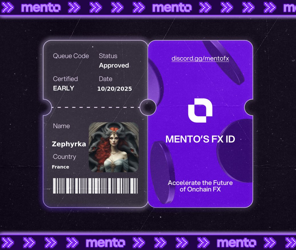 aylo_olka's tweet photo. I’m now verified early to the global onchain FX layer, with my Mento FX ID.

The future of money runs here w/ @MentoLabs

fx/acc 

https://t.co/Smb2cV52Sa https://t.co/otecY2EjeC