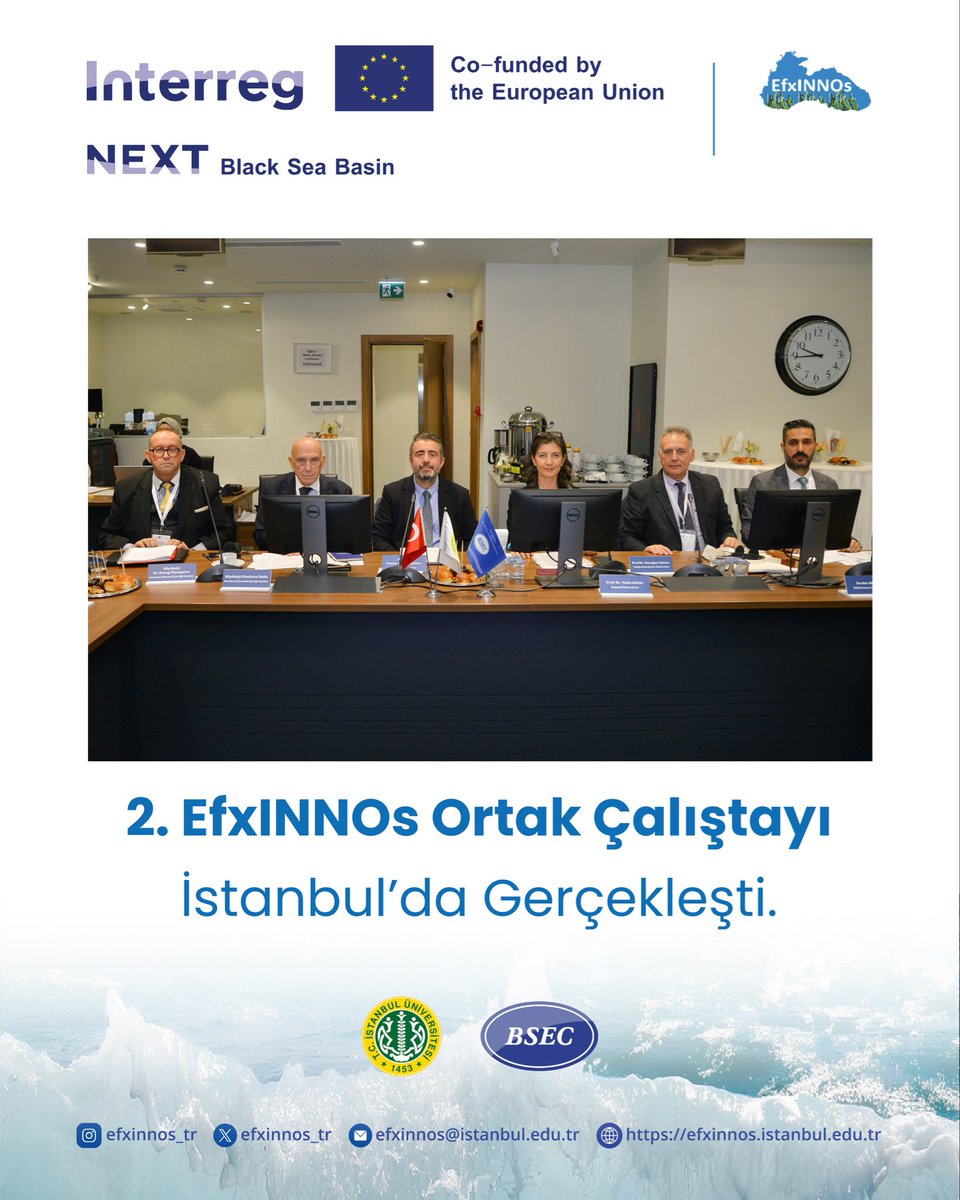 2. EfxINNOs Ortak Çalıştayı İstanbul'da gerçekleşti. “Karar için deniz ve kıyı izleme verileri” yaklaşımıyla Karadeniz’de ortak politika, paydaşlar arası ve sektörler arası çok katmanlı yenilikçi işbirlikleri ekosistemi gelişimi ivme kazandı.

İstanbul Üniversitesi tarafından