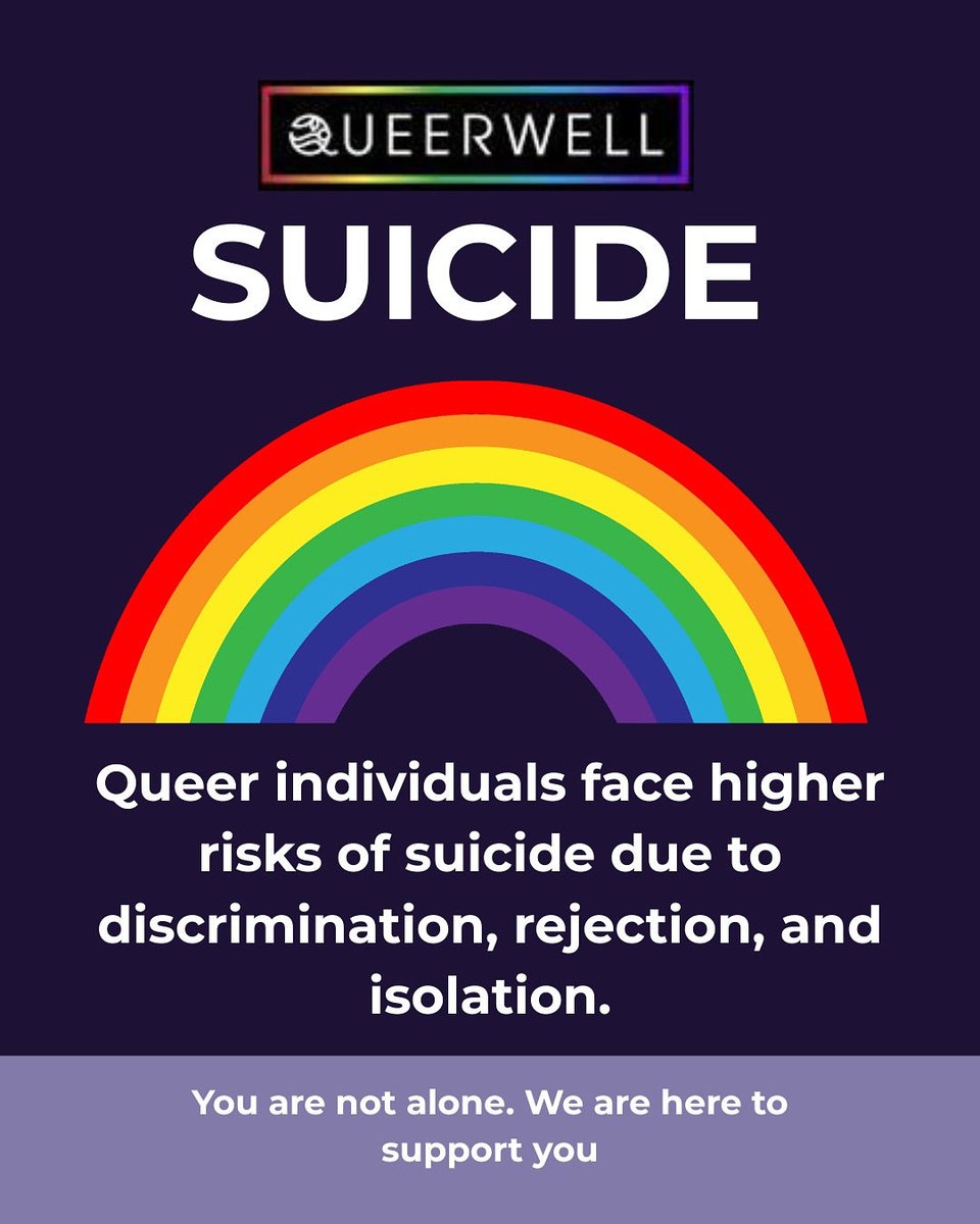 You are not alone. You are loved. You matter. 

💬 Talk about mental health.
🤝 Support your queer friends.
📞 Reach out when you need help — there is no shame in asking for support.

Reach out to us if you need support. We are here for you. DM us for free counselling session.💜