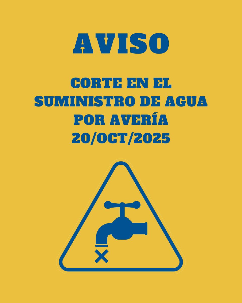 📢 El Ayuntamiento de Adeje informa de una avería en el suministro de agua que afecta a la zona de la calle Viera y Clavijo en el barrio de La Postura. La incidencia se ha producido por una fuga importante y se ha cerrado el suministro general para su reparación. ENTEMANSER
