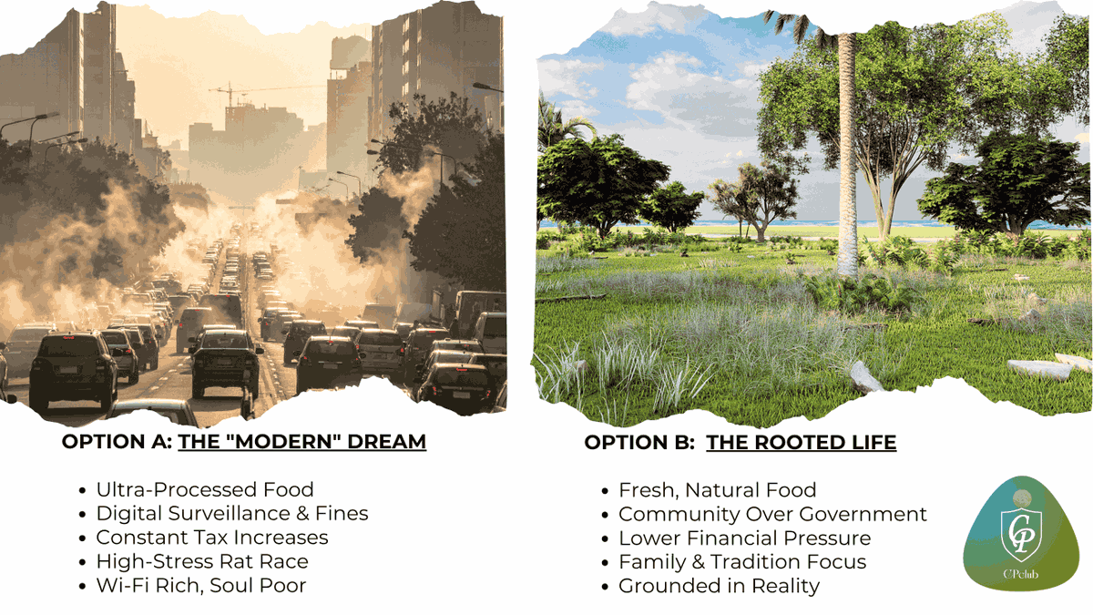 CPclub_era's tweet photo. Question: Which world offers a better foundation for a truly human life?
✅ YES, Option A | The "Modern" Dream
Option A : 🩵
✅ YES, Option B | The Rooted Life
Option B : RT
#CPclub #FLOvrs #hed #healthylifestyle #NatureLovers #Latam #Brazil #Canada #Panama #USA #FloridaLife https://t.co/uXAR38Kcpo