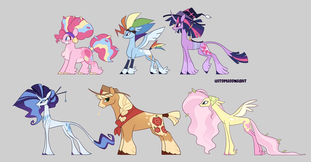 ItsMissNight's tweet image. My Mane 6 Redesigns!! 

#MyLittlePony