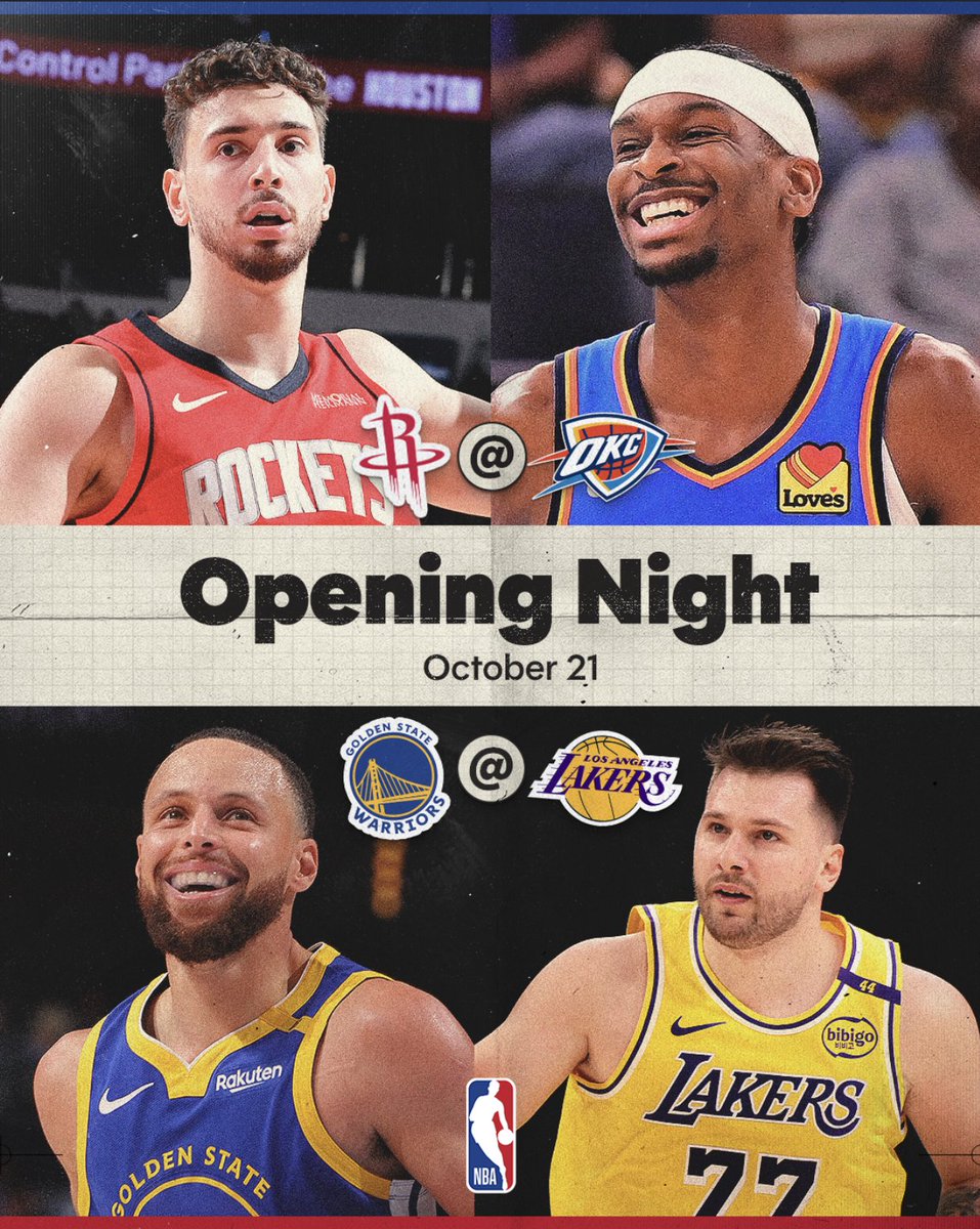 Llevábamos muuuucho tiempo esperando este momento.

Feliz Opening Night ☺️💯

01:30 AM -- Rockets vs Thunder (<a href="/DAZN_ES/">DAZN España</a>)
04:00 AM -- Warriors vs Lakers (<a href="/DAZN_ES/">DAZN España</a>)
