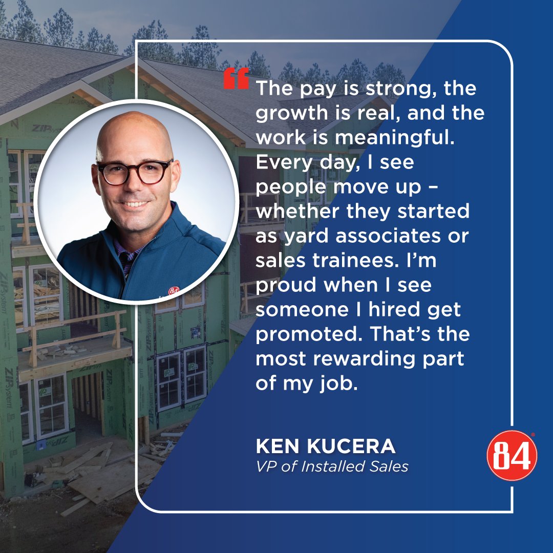 "People think the trades are a fallback. They’re not. They’re a launchpad.”

This #CareersinConstructionMonth, Ken Kucera, Vice President of Installed Sales and Manufacturing at #84Lumber, shares how changing perceptions of the trades begins by changing the narrative and telling