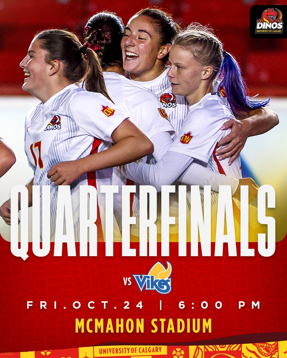 IT'S PLAYOFF TIME 🎉🎉

We kick off our 2025 playoff run on Friday at home against the Victoria Vikes.

🎟️: GoDinos.com/tickets

UCalgary students get in for free with your Dinos All-Access Pass!

#GoDinos