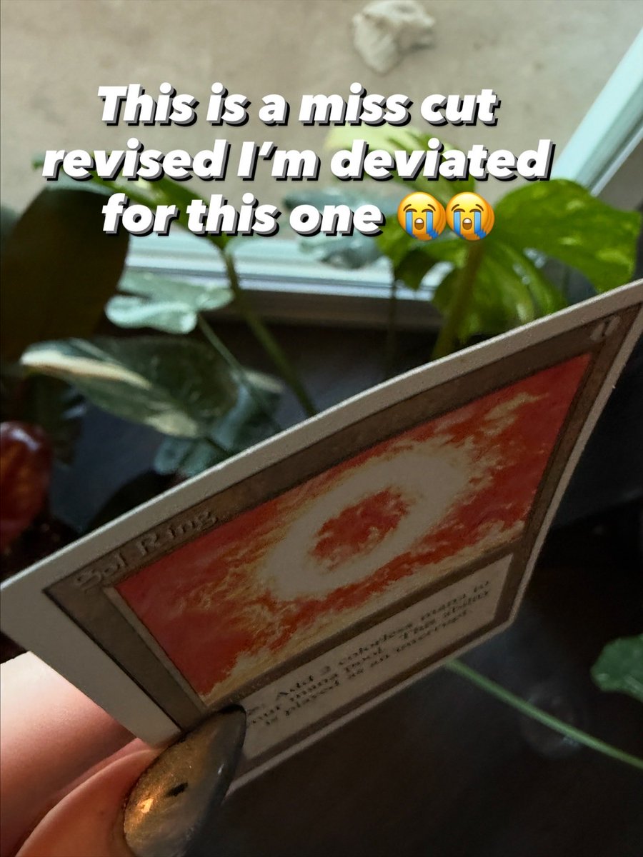 TheCloverArtist's tweet photo. I spilt hot tea on my favorite MTG cards 😭😭😭 I was building a Marchesa, The Black Rose deck was still going through them and my clumsy ass just ruined all the expensive cards😢 that miss cut revised sol ring is irreplaceable https://t.co/UZ4SS9sNRG