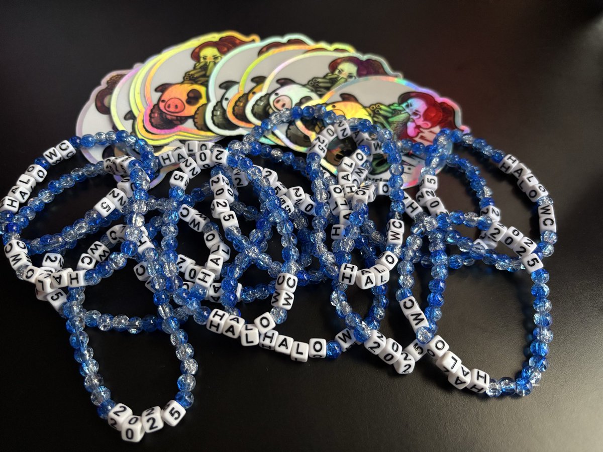 Okay so I’ve been hyping up what I’ve been making. 

At worlds I will be giving out bracelets and stickers!!! My mom and I have been making ALOT. So I’ll give out bracelets until they’re all gone! I hope you guys like them! Can’t wait to see everyone in 4 days! 💙