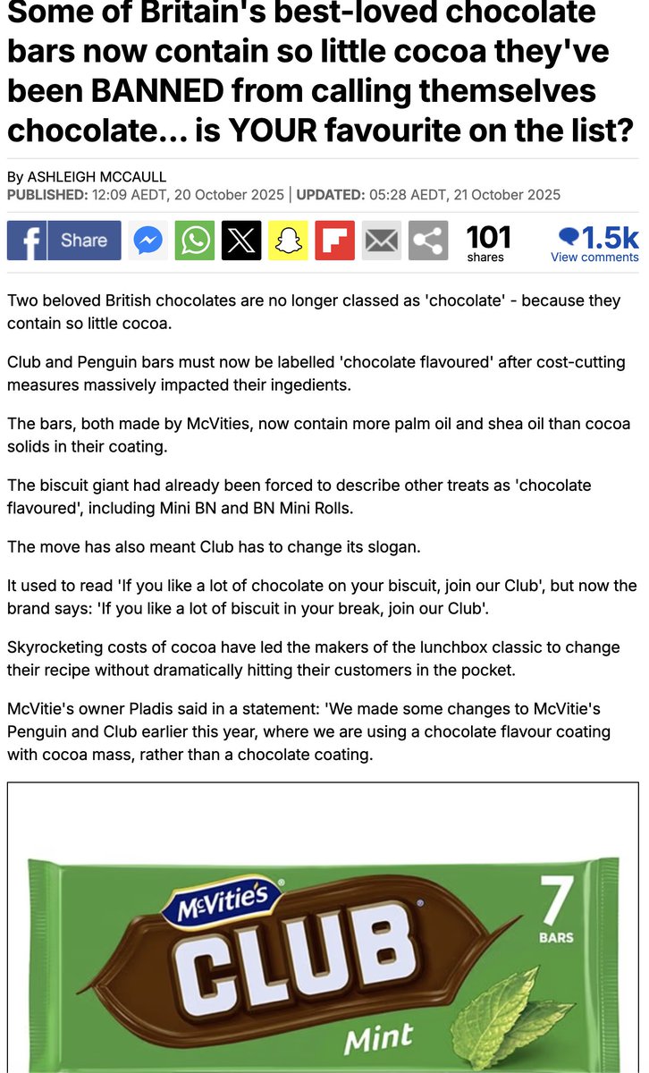 Anyone remember when I had some Club "chocolate" biscuits on the tops?  Well they can't even be called chocolate anymore.  What a sad state of affairs...