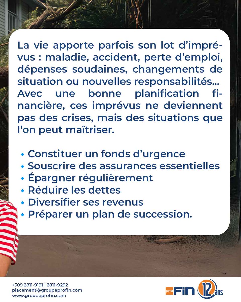 GroupeProFin's tweet image. Soyez prêts #autrement : transformez chaque imprévu en situation maîtrisée et assurez la protection de votre famille.
#GroupeProFin #Autrement #GestionDesFinances #YonLòtJan