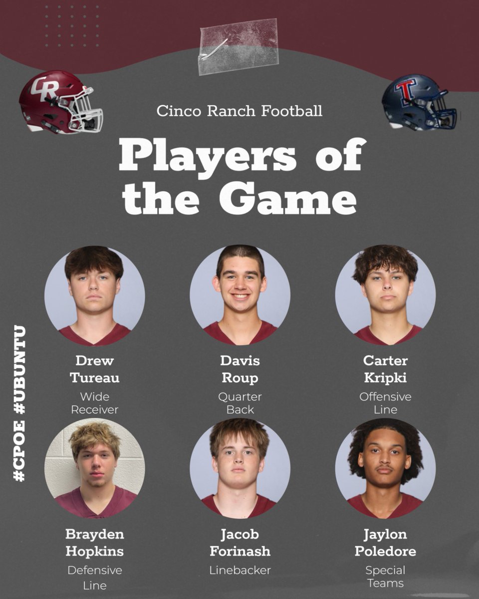 CRHS Football Recruiting (@crfb_recruiting) on Twitter photo Another big win for the Cougars! Congrats to our "Players of the Game"! <a href="/drewtureau/">Drew Tureau</a> <a href="/DavisRoup/">Davis Roup</a> <a href="/CarterKripki71/">Carter Kripki</a> @JacobForinash19612 <a href="/Jroyce320/">Jaylon Poledore</a> Another big win for the Cougars! Congrats to our "Players of the Game"! <a href="/drewtureau/">Drew Tureau</a> <a href="/DavisRoup/">Davis Roup</a> <a href="/CarterKripki71/">Carter Kripki</a> @JacobForinash19612 <a href="/Jroyce320/">Jaylon Poledore</a>