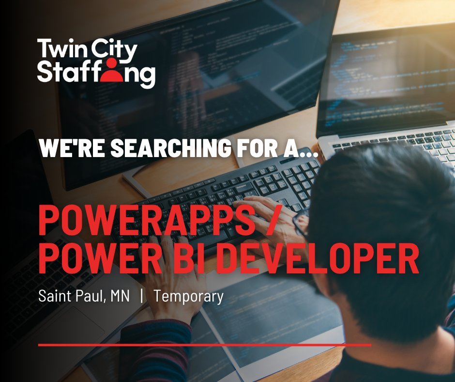 twincitystaffin's tweet image. Twin City Staffing is looking for a PowerApps / Power BI developer in Saint Paul, MN. Build apps, create dashboards, and solve problems with data!
Apply now! ow.ly/lnvq50Xf6o3
#TwinCityStaffing #TCS #PowerAppsDeveloper #PowerBIDeveloper #PowerApps #MicrosoftPowerPlatform