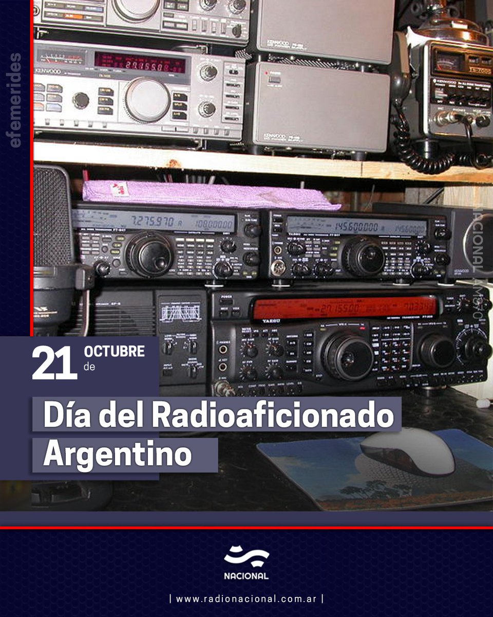 📡 ¡Feliz Día del Radioaficionado Argentino! 🇦🇷

Hoy, 21 de octubre, celebramos a quienes conectan el mundo con sus ondas. Gracias por mantener viva la magia de la radio, la experimentación y el servicio a la comunidad.

💻 radionacional.com.ar
#LaRadioQueUneNuestrasVoces