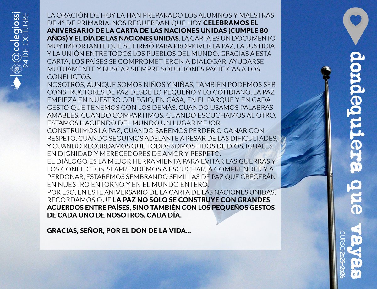 #OraciónDeLaMañana #24deOctubre #DíadelasNacionesUnidas #UNDay