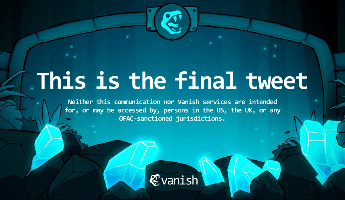 Vanish Trade 最终推文免责声明图片