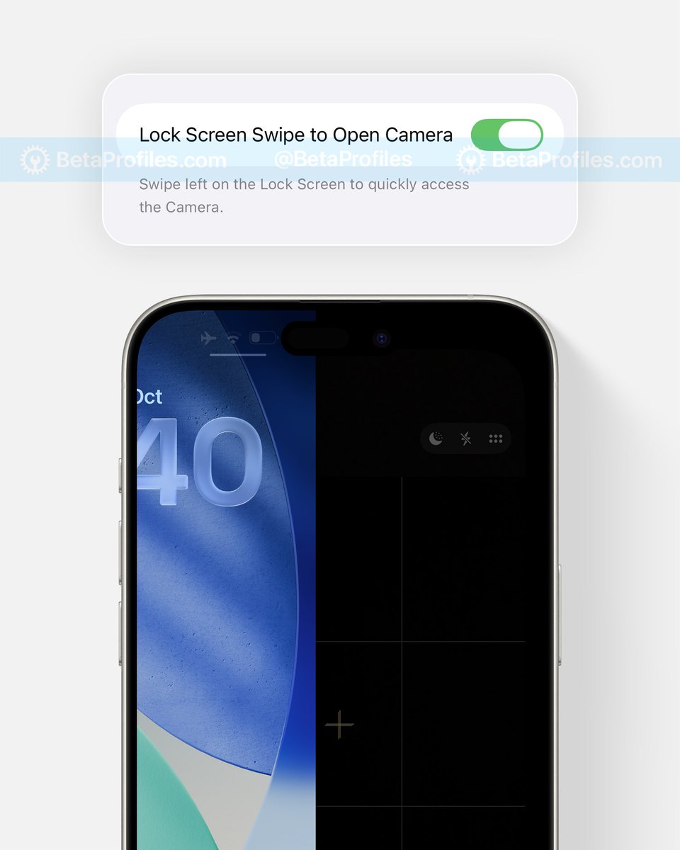 BetaProfiles's tweet image. iOS 26.1 Beta 4 adds a toggle to disable the swipe-right gesture to open Camera on Lock Screen.