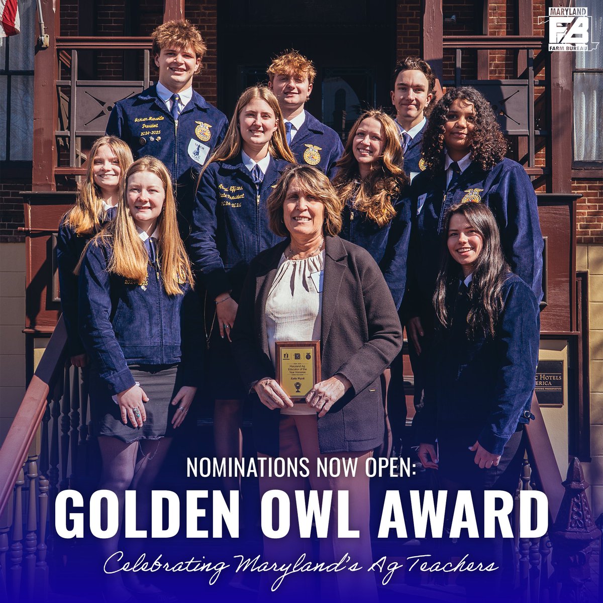 The future of agriculture in our state depends on our amazing agricultural teachers. That's why we're partnering with <a href="/MarylandFFA/">MD FFA Association</a> and <a href="/Nationwide/">Nationwide</a> to open nominations for the 2026 Golden Owl Award!

Nominate a spectacular Maryland ag teacher today: cognitoforms.com/MarylandFarmBu…