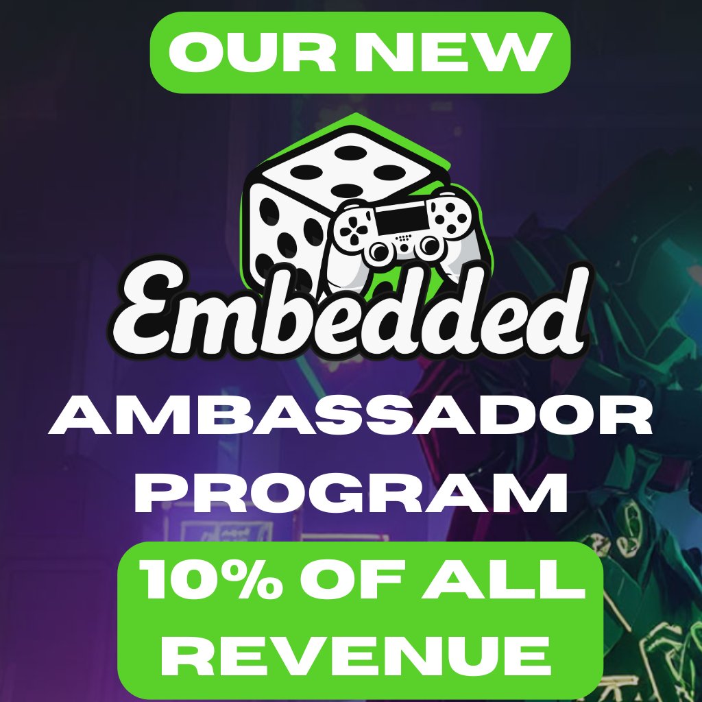 Embedded_Games's tweet image. 🚨 Embedded Ambassador Program is LIVE! 🚨
We’re looking for creators, gamers & community leaders who can rep @Embedded_Games and help grow the next wave of on-chain gaming 🌍🎮
If you’ve got reach, passion, Web3 energy and at least 1K followers — enter now 👇
📋…