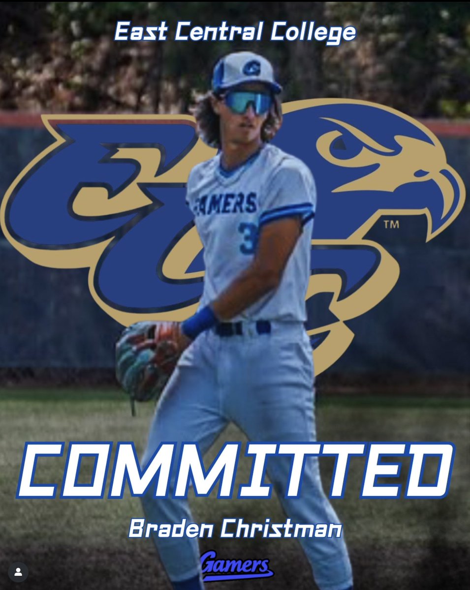 Congrats to 2026 Gamer Braden Christman on his commitment to East Central College! Going to come in and contribute to a competitive D1 Juco!