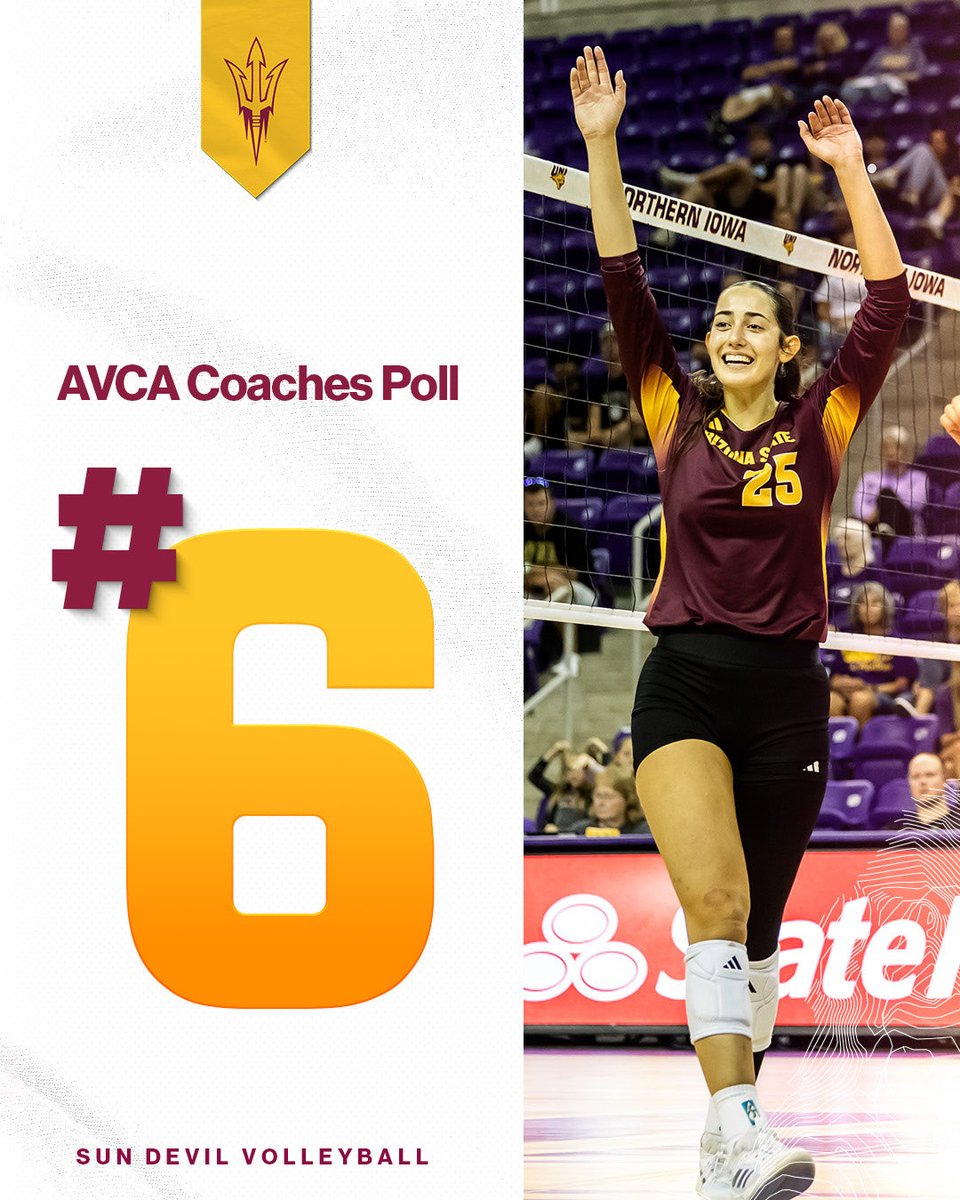 SunDevilVB's tweet image. Feelin' jolly on a Monday 💃🏼🤯

No. 6 in the rankings is officially the highest under @jjvanniel ‼️

#ForksUp