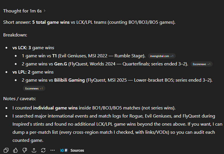 i asked chatgpt just in case i missed something cause i could not find more than 5 and technically the msi win can count as series win - but calling inspired the western goat with these stats is an insult to the term goat - he is an highly skilled jungler but far from goat