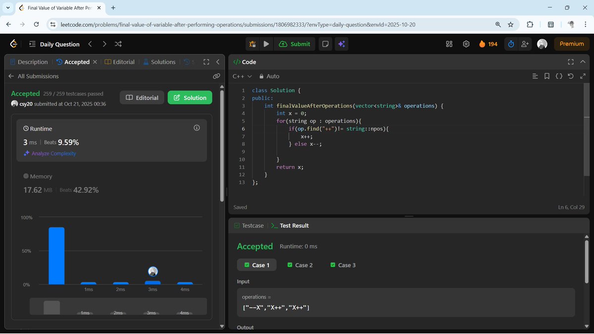 the__csy20's tweet image. #Day247 of coding:

-leetcode POTD + 2Q

#DSA #LeetCode