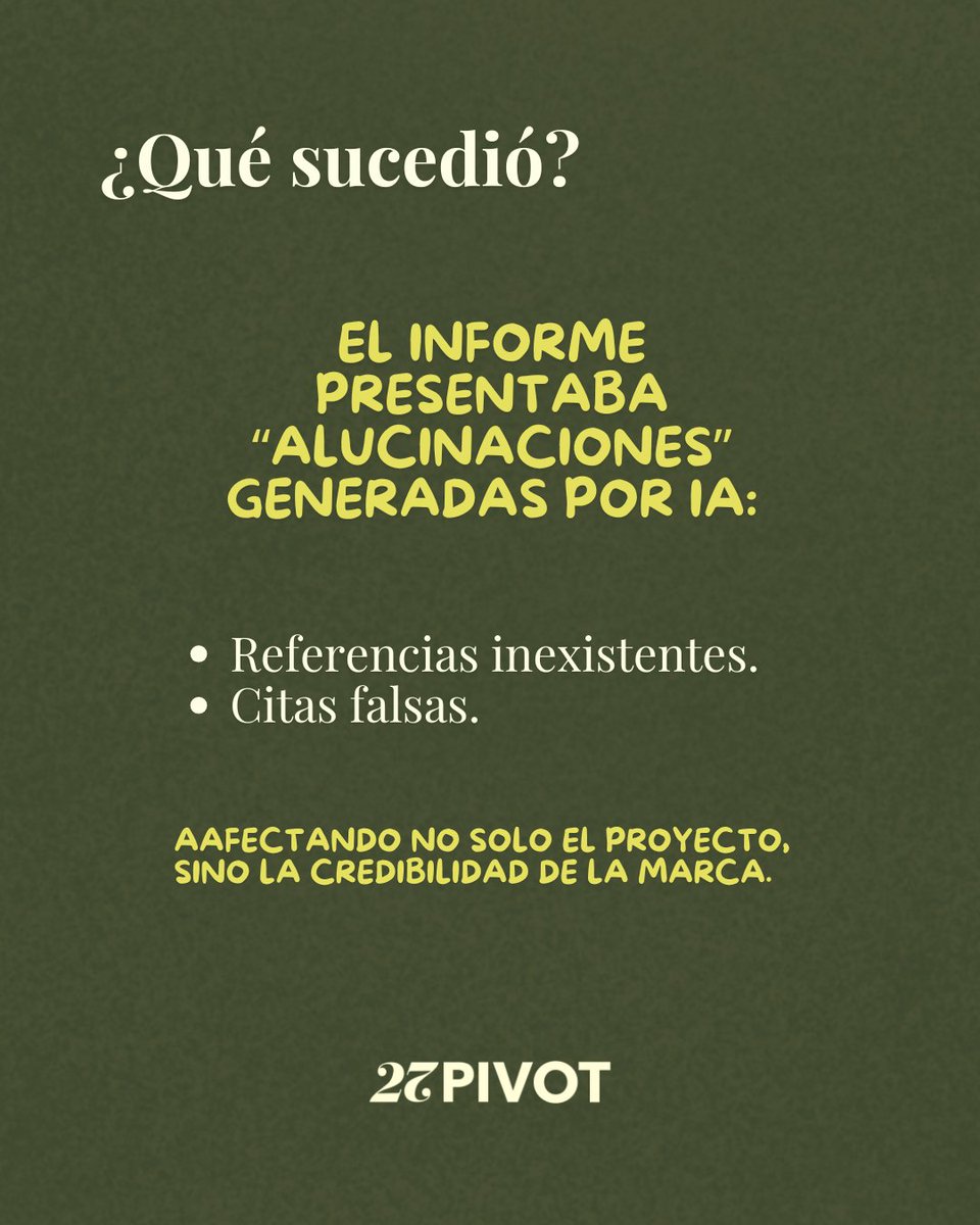 27Pivot's tweet image. El caso #Deloitte en Australia nos deja una lección clave:
Usar #IA sin una revisión humana rigurosa puede tener consecuencias que trascienden lo técnico… afectan la credibilidad institucional.

forbes.co/2025/10/10/ia/…