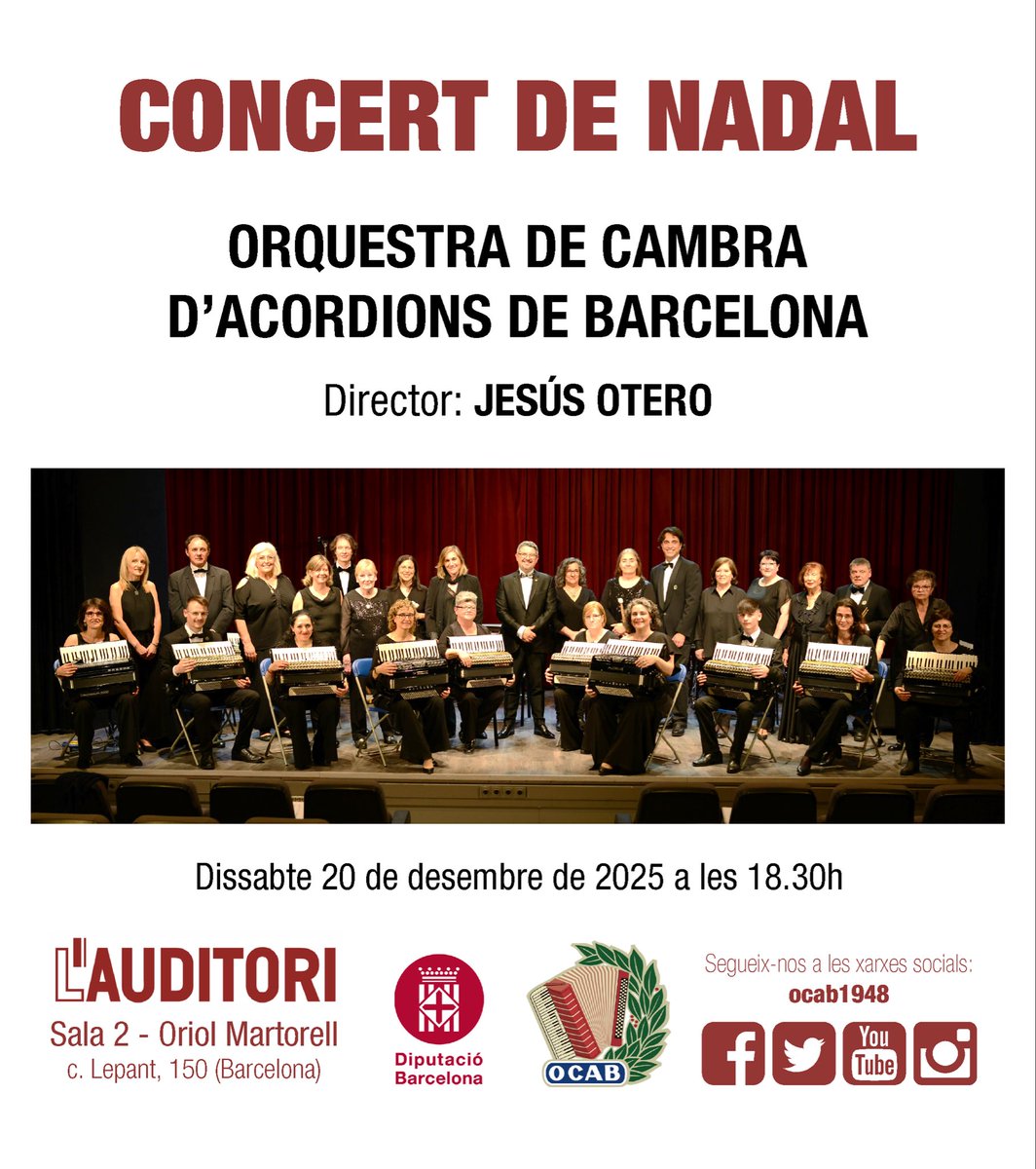 Gairebé 200 butaques ocupades pel concert de Nadal!! auditori.cat/ca/esdevenimen… 

Ja teniu la vostra entrada? En 2 mesos ens trobem a <a href="/auditoribcn/">L'Auditori</a> <a href="/diba/">Diputació de Barcelona</a> <a href="/bcncultura/">Barcelona Cultura</a> <a href="/agendaclassica/">Agenda Clàssica</a> <a href="/CulturaDIBA/">Cultura Diputació Barcelona</a>