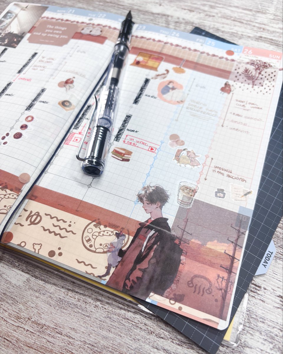 I_am_Esteta's tweet photo. Last spread of my 2025 planner 🤎
Closing the year with warm chocolate tones before starting fresh with my 2026 Jibun Techo.
There’s something so satisfying about finishing a planner from cover to cover ☕️✨ https://t.co/5uq2cFhkAo