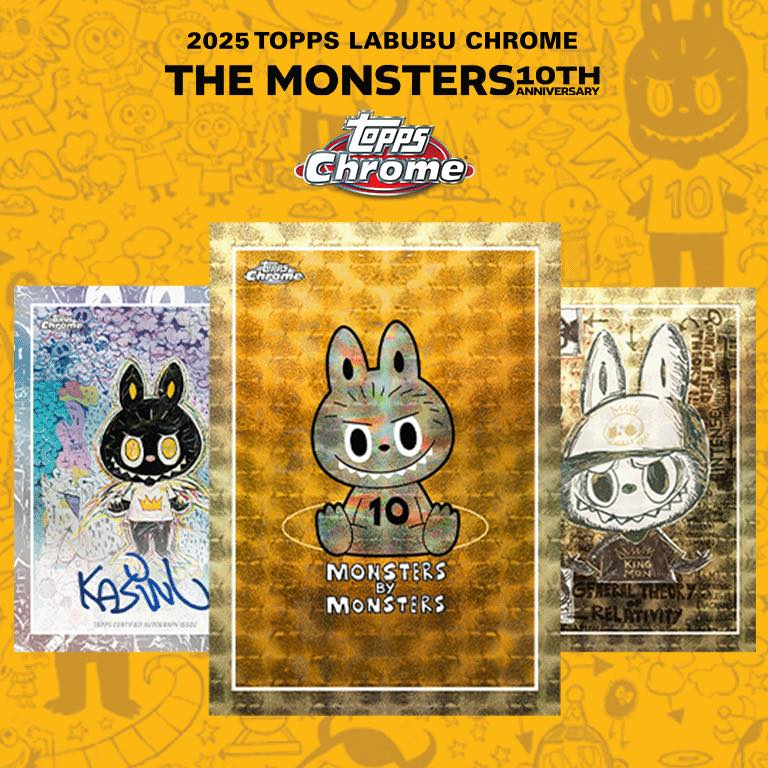 Labubu trading cards are now live &amp; selling fast‼️

2025 Topps Chrome® Labubu 10th Anniversary

topps.com/pages/topps-ch…