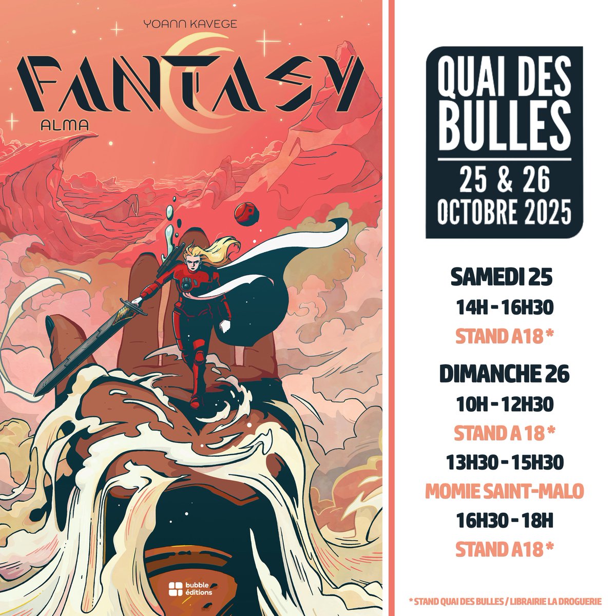 On se voit ce week-end à Quai Des Bulles ! 🌦
Fantasy est d'ailleurs dans la sélection Révélation BD 2025 du festival ✨