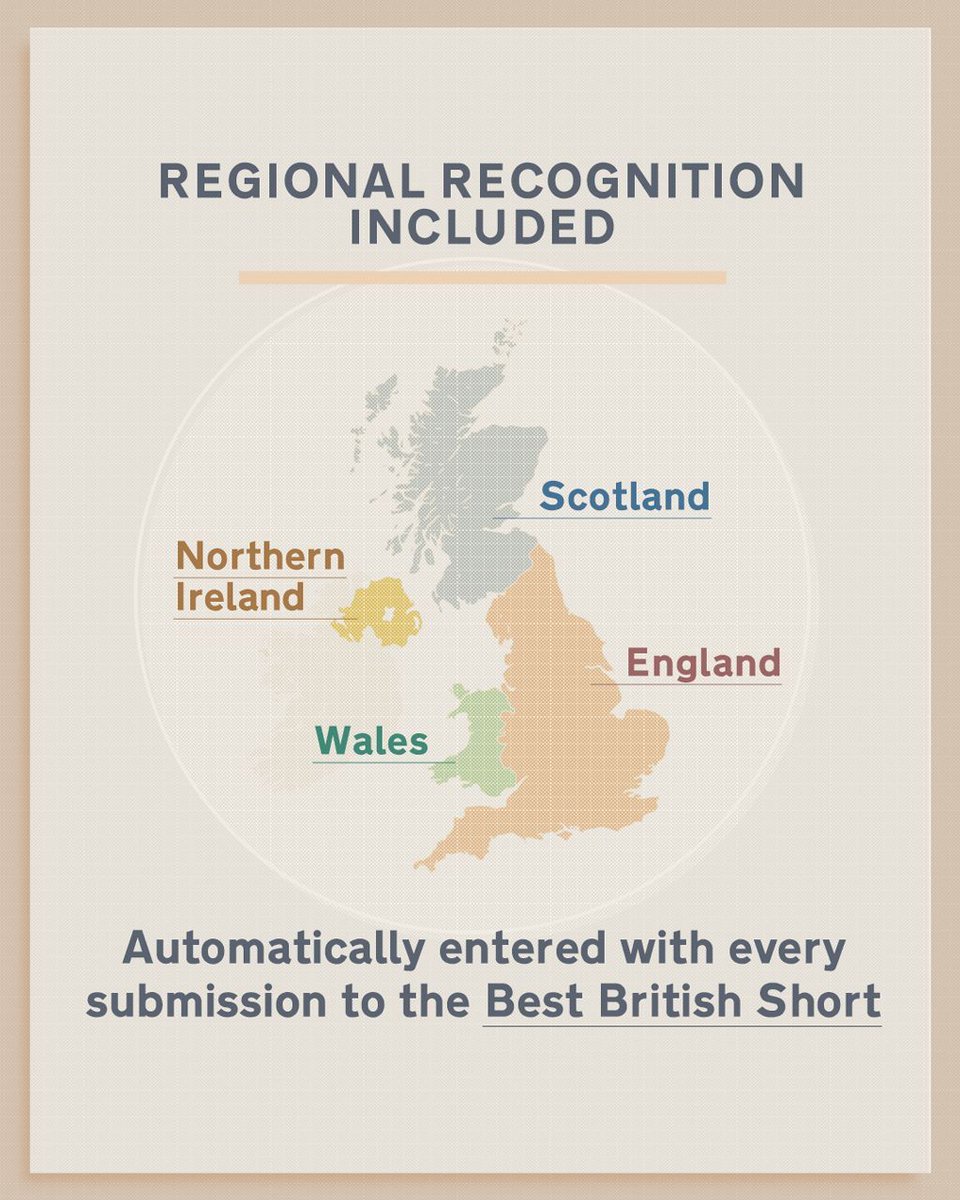 The Best British Short is the heart of the BSFA.
Where bold UK stories get the stage they deserve.

Live-action, doc, animation, vertical — all formats welcome.
Regional awards included.

Primarily shot in the UK or led by UK creatives.

thebritishshortfilmawards.co.uk

#shortfilm