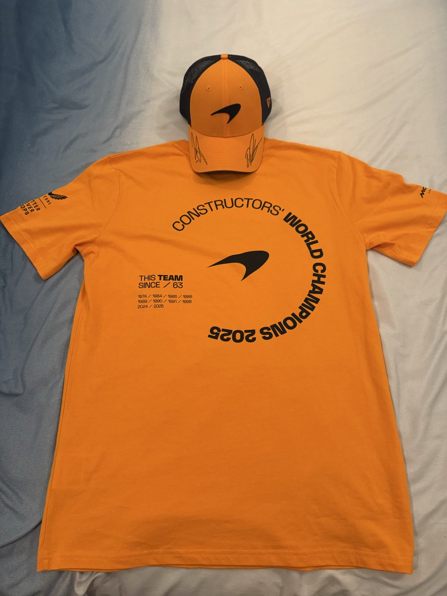 It’s arrived my <a href="/McLarenF1/">McLaren</a> <a href="/McLarenAuto/">McLaren Automotive</a> WCC 2025 T-shirt 🧡🏎️🏆🏎️🧡 <a href="/ALMcL65/">Amanda McLaren</a> #FansLikeNoOther #NeverStopRacing