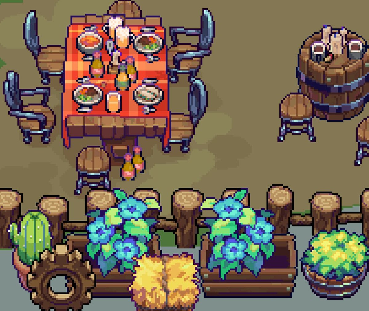 Woodspixl's tweet image. Just a smol and cute snippet of what I am working on for @LuennaRPG ✨ #pixelart #gamedev