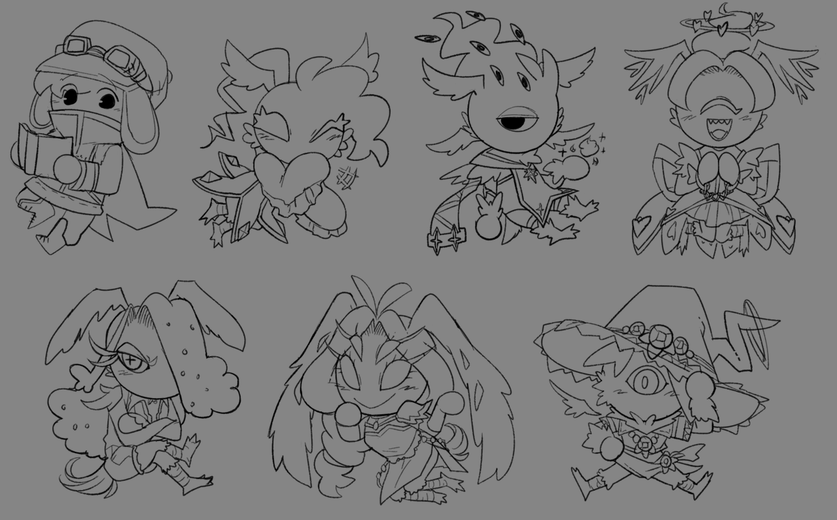 #OCtober Day 23
Here are chibis of my Rewrite characters that I never finished and I still think about to this day, they torment me