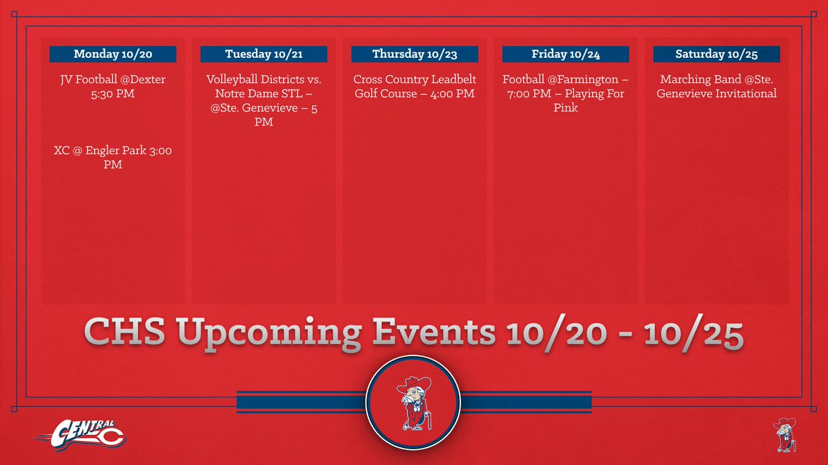 This weeks events