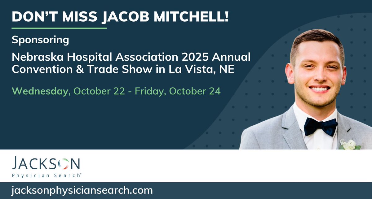 Don't miss Business Development Manager Jacob Mitchell at the Nebraska Hospital Association Annual Convention &amp; Trade Show this week! Stop by Booth #88 to connect.