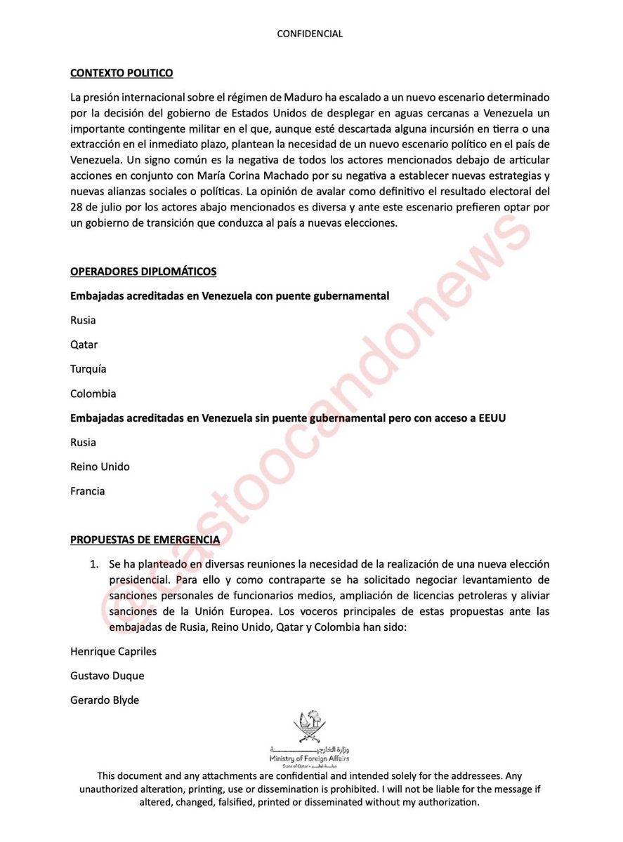 melania0880's tweet image. 💣 Manual para borrar una victoria: escrito por los mismos que perdieron todo, menos la vergüenza”

Apareció un documento “confidencial” del Ministerio de Exteriores de Qatar que explica, con una elegancia digna del cinismo global, cómo se está tejiendo una “transición negociada”…