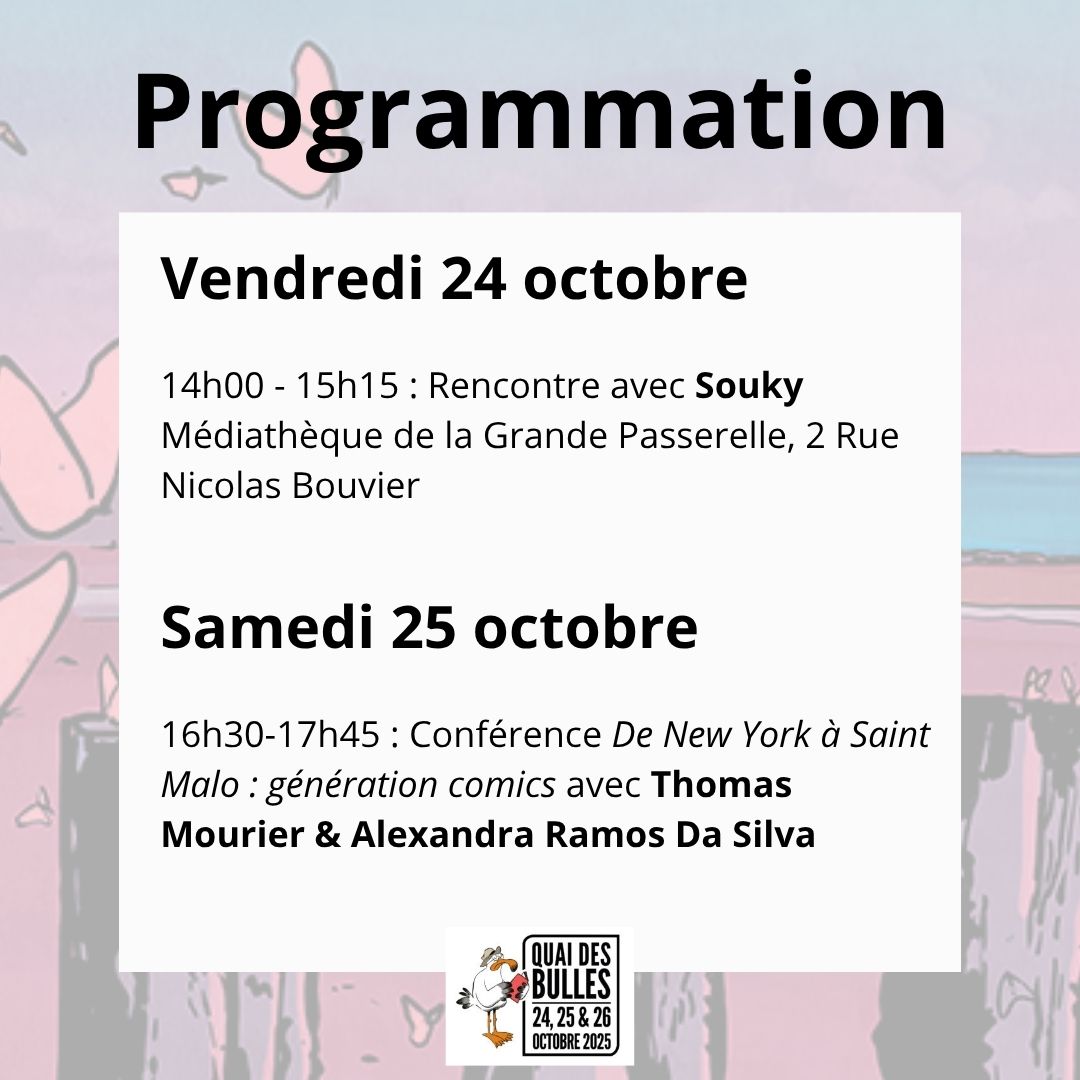 [🗞️ Actu éditions] Nos auteurs à Quai des bulles ce week-end ⚡️

Venez à la rencontre de <a href="/KavegeYoann/">Yoann Kavege</a> , Souky &amp; Thomas Mourier. 

Ils seront là pour des dédicaces, rencontres et conférences.

Vous y serez ?