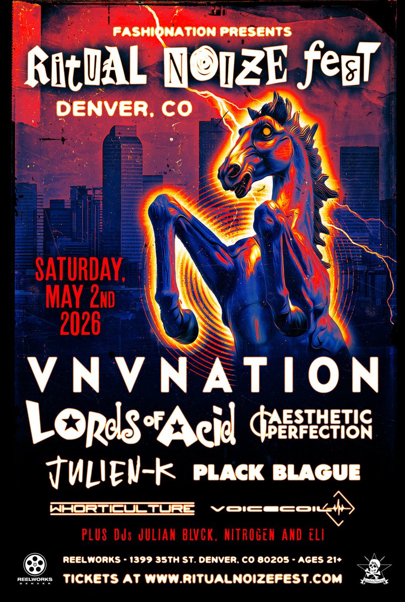 Lords of Acid LIVE in Denver!
We’re hitting the stage at Ritual Noize Fest on Saturday, May 2nd, 2026 at ReelWorks Denver.

Get your tickets at 👉 ritualnoizefest.com
Ages 21+

#LordsOfAcid #RitualNoizeFest #Denver