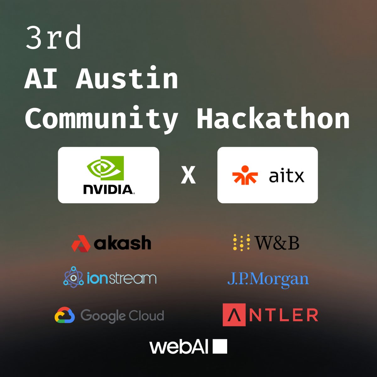 aitxcommunity's tweet image. We are down to last week before our hackathon with @nvidia.
Huge thank you to them and the rest of our sponsors:
@akashnet_ @googlecloud @ionstreamdotai @jpmorgan @weights_biases @AntlerGlobal @thewebAI 
Quick Overview of the tracks:
1. Nemotron Track - best use of NVIDIA’s…