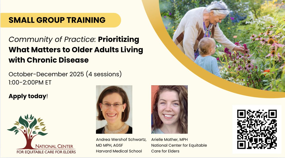 STARTING THIS WEEK! Small Group Training on Chronic Disease Management in Older Adults

Easy apply today ✍️💻

ece.hsdm.harvard.edu/event/communit…