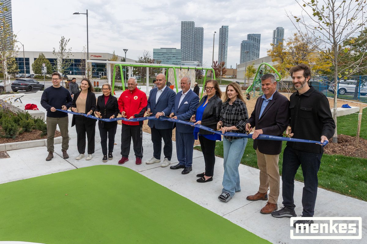 Menkes was  proud to attend the ribbon-cutting ceremony for the new Millway Avenue Linear Park at Mobilio this past weekend, alongside Mayor Steven Del Duca, Vaughan Council Members, Members of Provincial and Federal Parliament, and South VMC residents. 

menkes.com/news/press/pos…