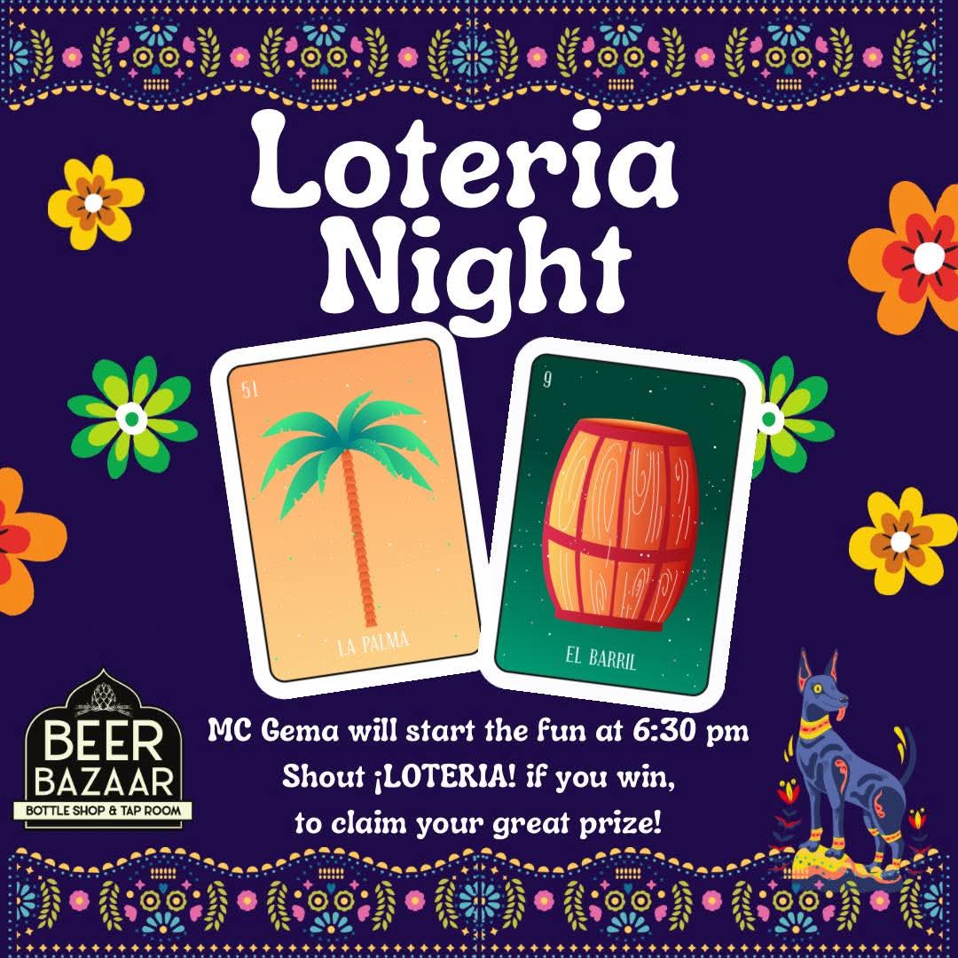 Feeling lucky? 🍀 TONIGHT is Lotería Night at #TheBeerBazaar!
​Join us 6:30p-8p for our monthly Mexican #BINGO! Choose your lucky board. It’s FREE to play for a chance to win amazing prizes! Shout ¡LOTERIA! to win! Suerte amigos!
​#Loteria #Grayslake #DrinkIL #FreeToPlay